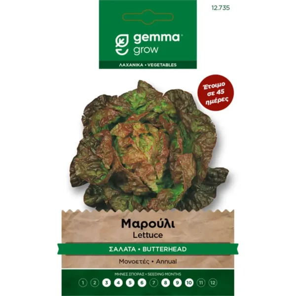 Gemma Μαρούλι Σαλάτα Βιολετί φάκελος σπόρων