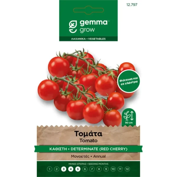 Gemma Τομάτα Καθιστή Red Cherry φάκελος σπόρων