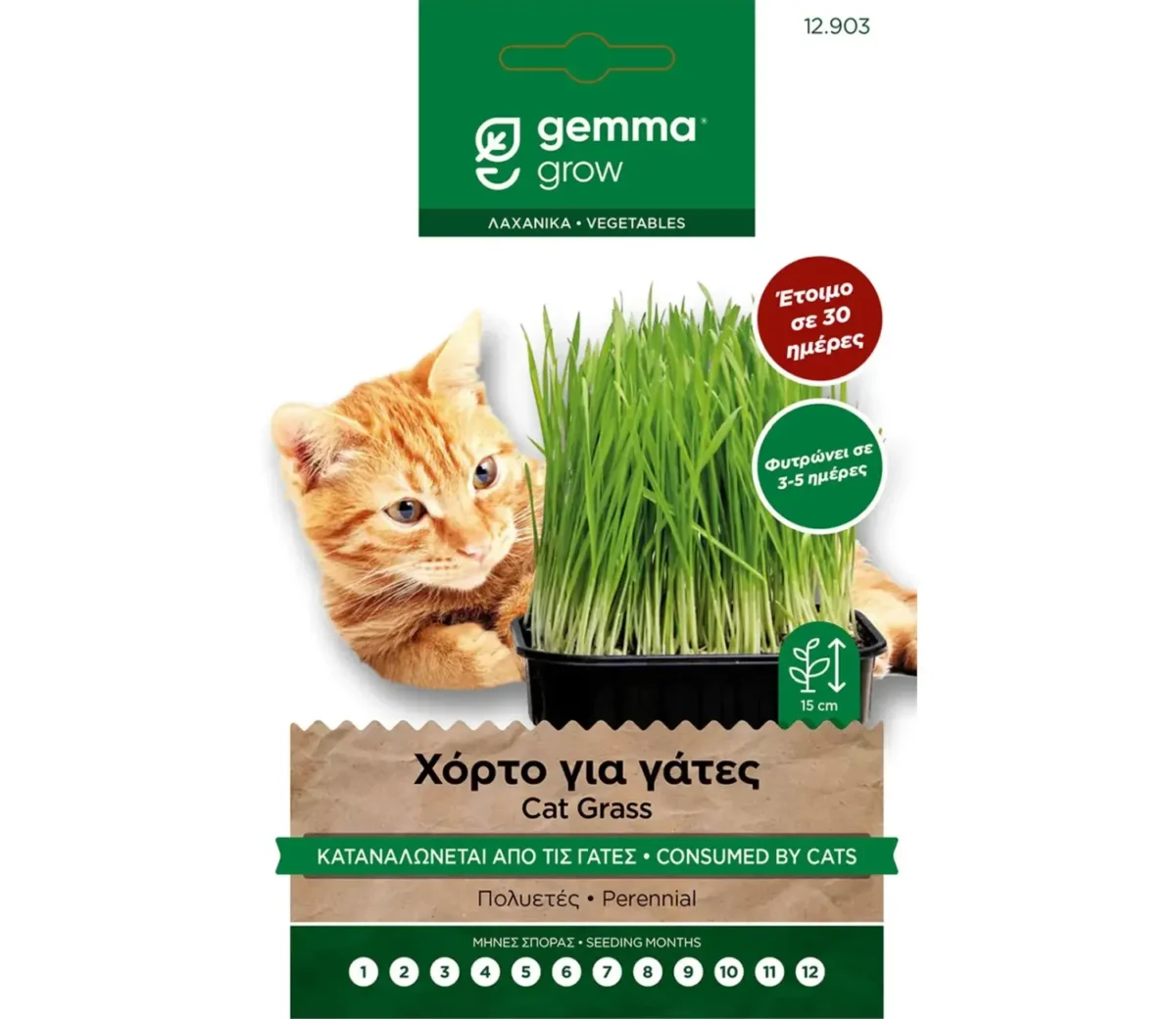 Gemma Χόρτο για Γάτες φάκελος σπόρων - Image 1