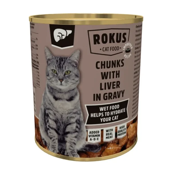 Κονσέρβα Rokus για Γάτες – Γεύση Συκώτι 810gr