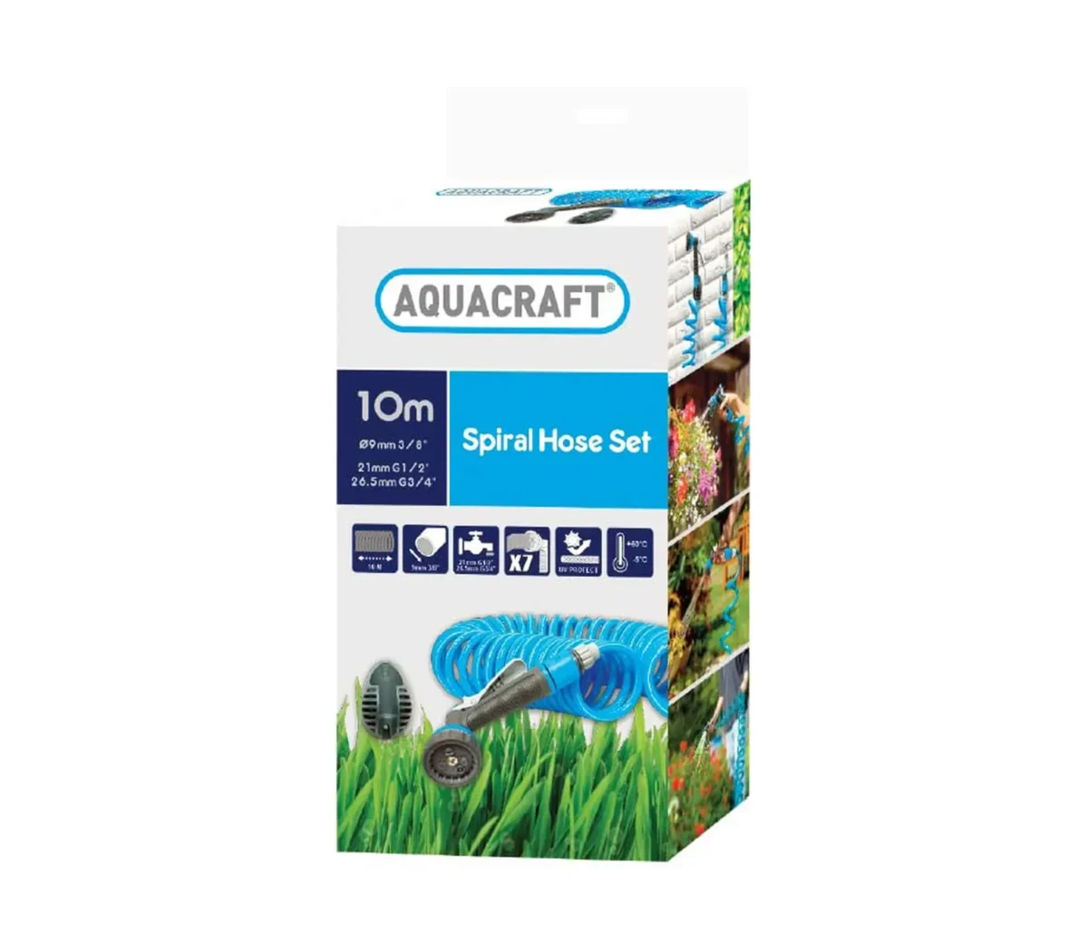 Aquacraft Σετ λάστιχο κήπου σπιράλ 10M - Image 3