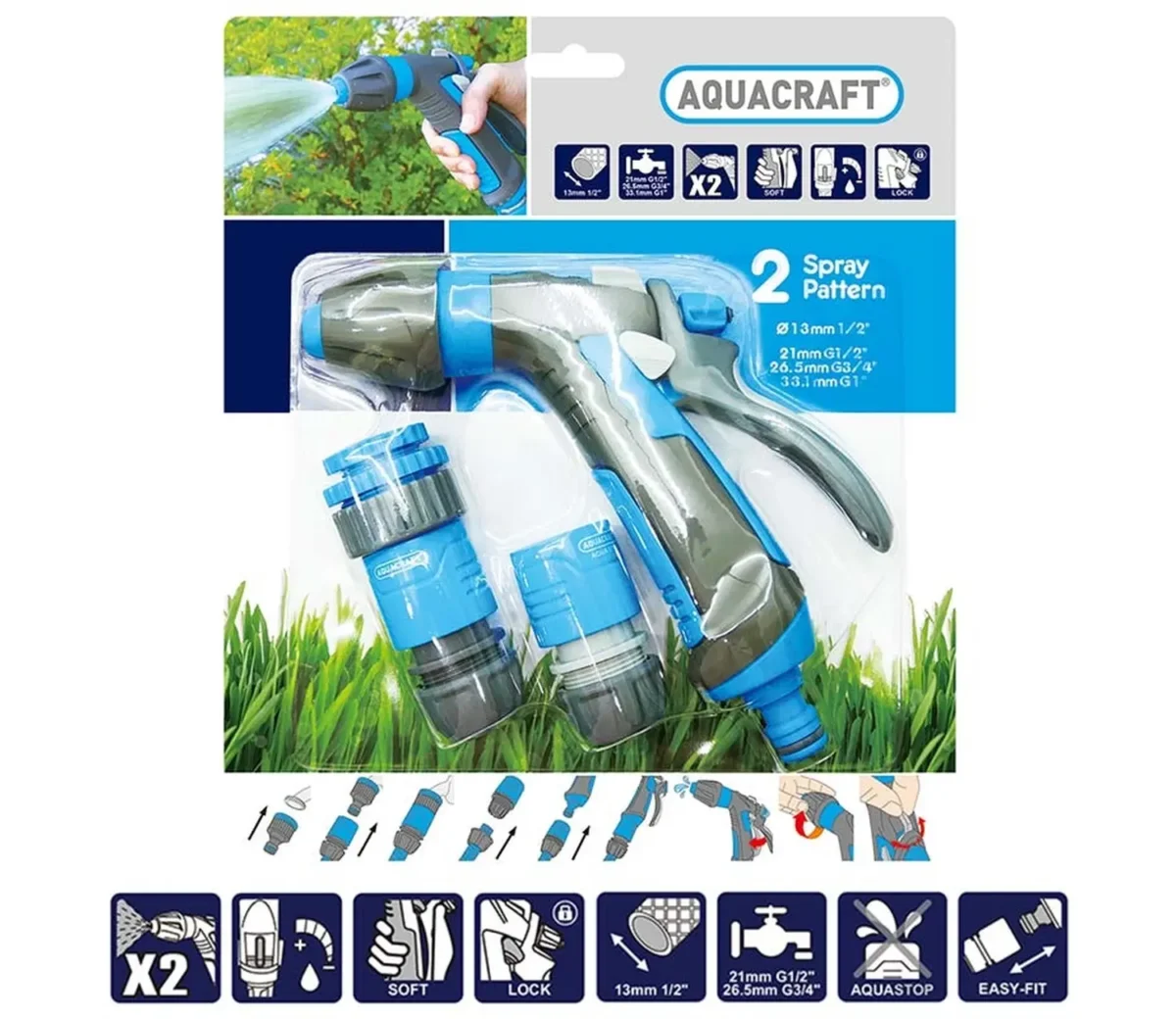 Aquacraft Σετ με ρυθμιζόμενο πιστόλι ψεκασμού Comfort - Image 2
