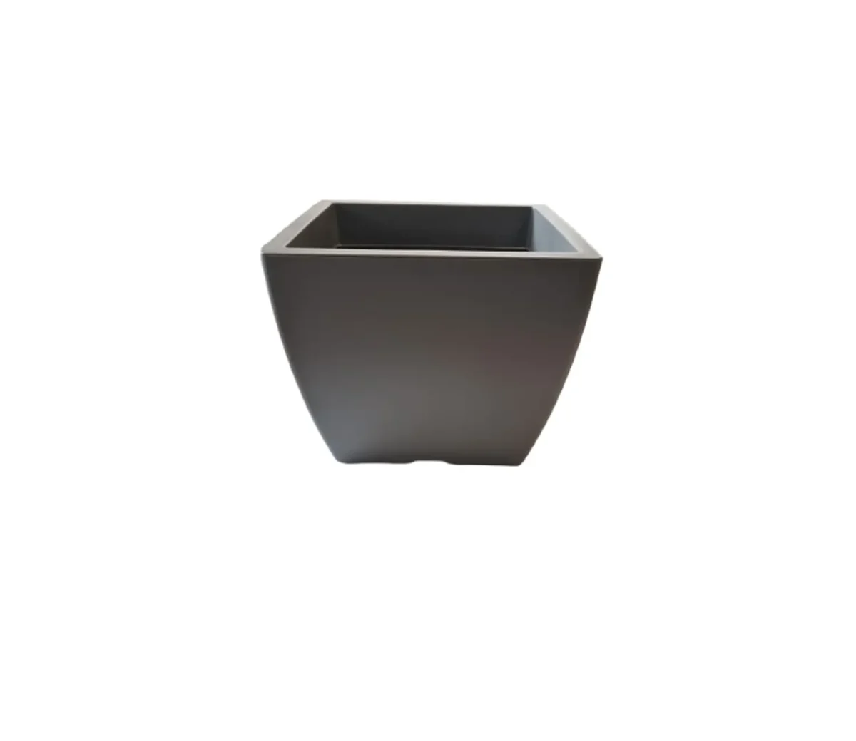 Γλάστρα Linea τετράγωνη χαμηλή γκρι 22x22 cm - Image 1