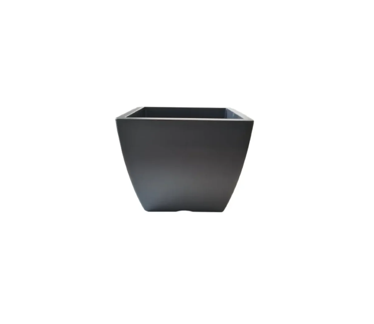 Γλάστρα Linea τετράγωνη χαμηλή ανθρακί 22x22 cm - Image 1
