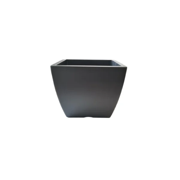 Γλάστρα Linea τετράγωνη χαμηλή ανθρακί 22x22 cm
