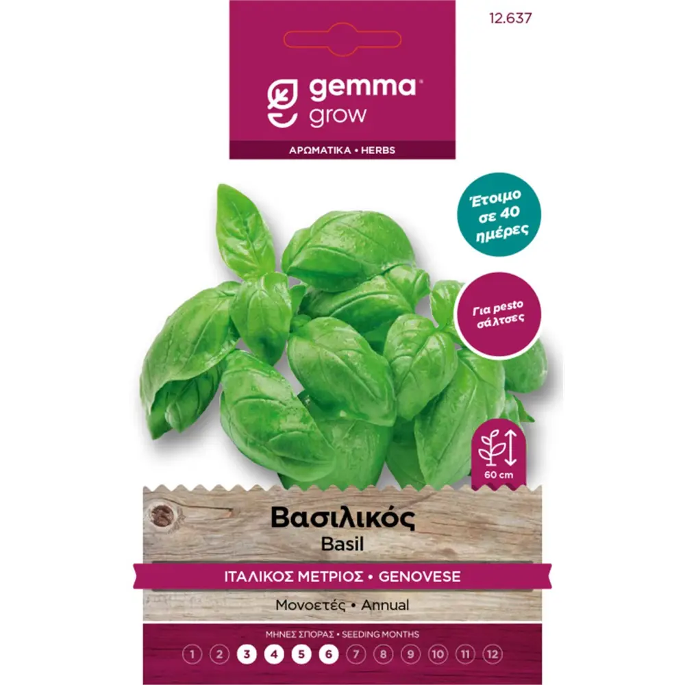 image (19) Βασιλικός Ιταλικός (Μέτριος) | Σπόροι Αρωματικών Φυτών Gemma - Image 1