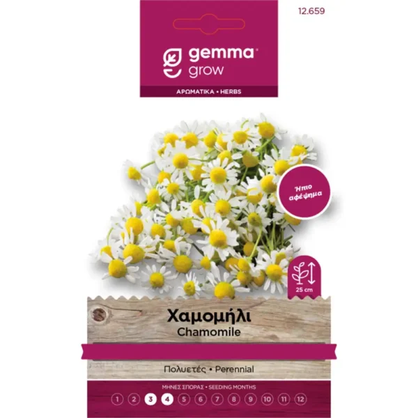 Χαμομήλι (Matricaria chamomilla) | Σπόροι Αρωματικών Φυτών Gemma